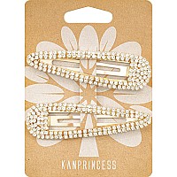 Kanprincess Hair Clips 2Pcs 31Inch Rhinestone Gold Hair Accessories Bridal Wedding Party Prom Barrettes For Women Girls