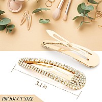 Kanprincess Hair Clips 2Pcs 31Inch Rhinestone Gold Hair Accessories Bridal Wedding Party Prom Barrettes For Women Girls