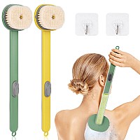 Ainiv 2 Pack Back Scrubber For Shower Long Handled Shower Brush With Soap Dispenser Exfoliating Body Scrubber For Wet Or Dry B