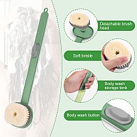 Ainiv 2 Pack Back Scrubber For Shower Long Handled Shower Brush With Soap Dispenser Exfoliating Body Scrubber For Wet Or Dry B