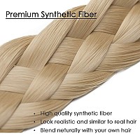 Hairro Synthetic Braided Headband Plaited Hairpiece With 5 Strands 30G 24 Ash Blonde For Girls And Women