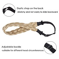 Hairro Synthetic Braided Headband Plaited Hairpiece With 5 Strands 30G 24 Ash Blonde For Girls And Women