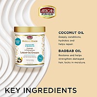 African Pride Moisture Miracle Coconut Oil & Baobab Oil Leave-In Hair Cream (3 Pack) - Provides Intense Moisture & Helps Repair Natural Coils & Curls, Hydrates & Strengthens, 18 oz