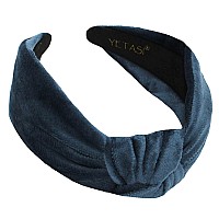 Yetasi Headbands For Women Are Classy Blue Headband Is Chic Velvet Knotted Headband For Women Is Trendy Velvet Top Knot Headba