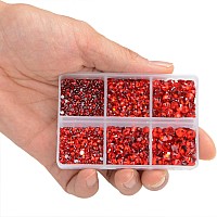 Lpbeads 6000 Pieces Siam And Black Non Hotfix Rhinestones 6 Sizes Round Crystal Glass Flat Back Rhinestones With Tweezers And Pi