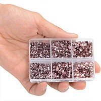 Lpbeads 6000 Pieces Topaz And Lt Amethyst Non Hotfix Rhinestones 6 Sizes Round Crystal Glass Flat Back Rhinestones With Tweezers