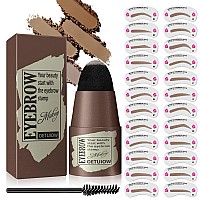 Eyebrow Stamp Stencil Kit Onestep Eye Brow Stencil Kit With 24 Reusable Thin Thick Eyebrow Stencils Longlasting Waterproo