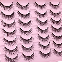 Wispy Lashes 12Mm False Eyelashes Natural Look Short Fluffy Faux Mink Eyelashes Wispies Ripple Strip Lashes Pack 14 Pairs