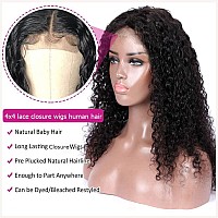 Uesoels 4X4 Glueless Deep Wave Closure Wigs Human Hair Wet And Wavy Hd Transparent Lace Front Wigs Human Hair Pre Plucked Bleach