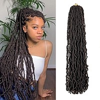 8 Packs Faux Locs Crochet Hair 24 Inch New Soft Locs Crochet Hair For Black Women Pre-looped Long Goddess Locs Crochet Braids Curly Wavy Braiding Hair Extension (4#)