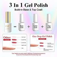 Imtiti Glitter Gel Nail Polish1 Pcs 05 Fl Oz Rose Pink Glitter Gel Polish Buildin Base And Top Coat 3 In 1 One Step Gel Nail