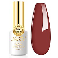 Imtiti Gel Nail Polish 1 Pcs 05 Fl Oz Brown Red Gel Polish Buildin Base And Top Coat 3 In 1 One Step Gel Nail Polish Kit Soak