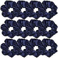 12 Pcs Satin Silk Scrunchies Soft Ties Fashion Bands Hair Bows Elastic Bracelet Ponytail Holders For Women And Girls 45 Inch