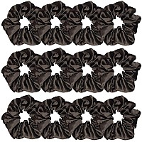 12 Pcs Satin Silk Scrunchies Soft Hair Ties Fashion Bands Bows Ropes Elastic Bracelets Ponytail Holders Hair Accessories