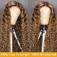 Aisi Highlight Lace Front Wig Human Hair Deep Wave 180 Density Glueless Wigs Human Hiar Pre Plucked Brazilian Ombre Honey Blond