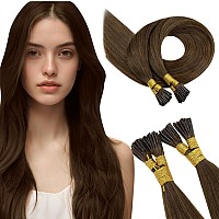 Runature I Tip Hair Extensions Human Hair Dark Brown Itip Human Hair Extensions 14 Inch Short Hair Extensions Pre Bonded I Tip H