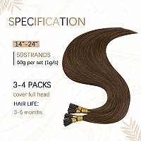 Runature I Tip Hair Extensions Human Hair Dark Brown Itip Human Hair Extensions 14 Inch Short Hair Extensions Pre Bonded I Tip H