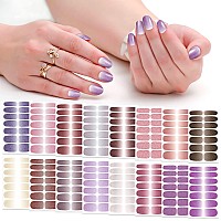 Silpecwee 16 Sheets Glitter Nail Wraps For Women Nail Polish Strips Self Adhesive Nail Polish Stickers Gel Nail Strips Fingernai