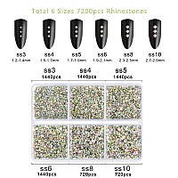 Beadsland Flatback Ab Crystal Rhinestones Nail Gems Round Rhinestones For Craftsmixed 6 Sizes With Wax Pencil Kit Ss3Ss10 7