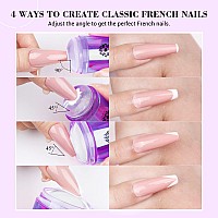 Saviland French Tip Nail Stamp 5Pcs Purple Radium Jelly Stamper Nail Art Stamper Kit Long Short Clear Silicone Nail Stamping