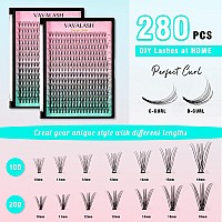 Vavalash Individual Cluster Lashes 280 Pcs Diy Eyelash Extension Light And Soft Faux Mink Slik Lash Clusters Easy Full Lash Exte