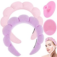 Ruiwen Hair Spa Headband Pinkpurple One Size Fits All Hairband For Women Adult Facial Cleansing Blackheads Removing Exfol