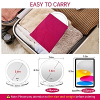 Magnifying Makeup Mirror 10X 1X Double Sided With Bag Travel Makeup Mirror With 3 Color Lights And Magnification Lighted Recha