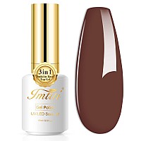 Imtiti Gel Nail Polish 1 Pcs 05 Fl Oz Coffee Brown Gel Polish No Need Base And Top Coat 3 In I One Step Gel Nail Polish Kit So