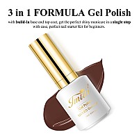 Imtiti Gel Nail Polish 1 Pcs 05 Fl Oz Coffee Brown Gel Polish No Need Base And Top Coat 3 In I One Step Gel Nail Polish Kit So