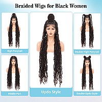 Olymei Faux Locs Wig Square Knotless Braided Wigs For Women Braided Locs Wig Braided Lace Wig With Baby Hair Human Hair Blended