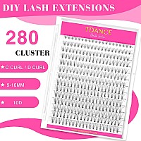 Tdance Cluster Lashes C Curl Diy Eyelash Extension 916Mm Mix Volume Lash Clusters Soft Reusable Lashes Comfortable Natural Lash