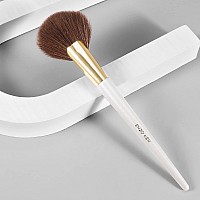 Fan Brush by ENZO KEN, Round Tip Blush Contour Brush, Large Fluffy Powder Brush, Good Resilience and Flexible Makeup Brushes for Rare Minerals Powder, Contour Sculpting and Highlighting- Makeup Straight, Simple Natural Color, Nose Contour (169-O-White)