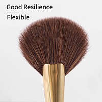 Fan Brush by ENZO KEN, Round Tip Blush Contour Brush, Large Fluffy Powder Brush, Good Resilience and Flexible Makeup Brushes for Rare Minerals Powder, Contour Sculpting and Highlighting- Makeup Straight, Simple Natural Color, Nose Contour (169-O-White)