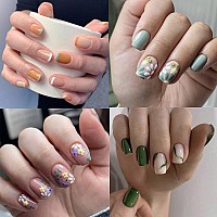 Addfavor 240Pcs Short Square Nail Tips Clear Full Cover Square False Fake Nails Acrylic Gel X Nail Tips For Salon And Home Nail