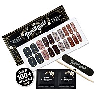 Tough Girls 20 Exquisite Gel Nail Polish Strips Wapplication Accessories No Uvled Lamp Required Lattice Elegance Gold F