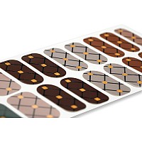 Tough Girls 20 Exquisite Gel Nail Polish Strips Wapplication Accessories No Uvled Lamp Required Lattice Elegance Gold F