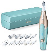 Beurer Mp84 14Piece Professional Manicure Pedicure Nail Drill Kit Cordless Electric Nail File With Attachments Led Light A