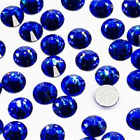 Qiipii 400Pcs Ss30 Royal Blue Nail Rhinestones Bulk Crystal Sapphire Nail Art 6Mm Nail Charms Flatback K9 Glass Gems Beads Stone