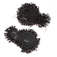 Cetiq Afro Puff Drawstring Ponytail With Bangs Drawstring Ponytail For Women Kinky Curly Hair Clip In Bangs Short Ponytail Hair