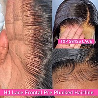 Metamuclia Hair Straight Lace Front Wigs Human Hair Pre Plucked Hd Transparent 13X4 Lace Frontal Wigs Human Hair With Baby Hair