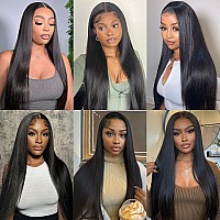 Straight Lace Front Wigs Human Hair Pre Plucked 180 Density 13X4 Frontal Wigs Human Hair 26 Inch Hd Transparent Lace Wig 10A Br