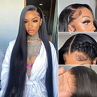 30 Inch Long Straight Lace Front Wigs Human Hair Pre Plucked Hd Transparent 13X4 Lace Frontal Wigs Human Hair With Baby Hair 180