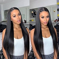 Straight Lace Front Wigs Human Hair Pre Plucked Hd Transparent 13X4 Lace Frontal Wigs Human Hair With Baby Hair 180 Density Bra