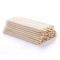 400Pcs Orange Wood Sticks For Nails Hoomboom Double Sided Cuticle Pusher Remover Nail Art Manicure Pedicure Tool