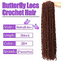 Butterfly Locs Crochet Hair4 Packs Faux Locs Crochet Hair 36 Inch Distressed Soft Locs Crochet Hair For Black Women 36 Inch 4