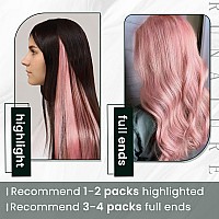 Runature Tape In Hair Extensions Pink Human Hair Tape In Extensions 22 Inch Tape In Hair Extensions Human Hair Pink Hair Extensi