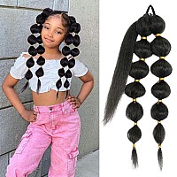 Afro Puff Bubble Ponytail Extension For Girl Black Pony Tailtwo Packs Pony Tail Protective Style Kinky Straight Ponytails Lante