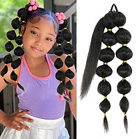 Afro Puff Bubble Ponytail Extension For Girl Black Pony Tailtwo Packs Pony Tail Protective Style Kinky Straight Ponytails Lante