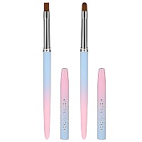 Sliverdew Nail Polish Clean Up Brush 2Pcs Roundflat Nail Art Polish Brush For Cleaning Finger Nail Cleaning Brushes For Nail