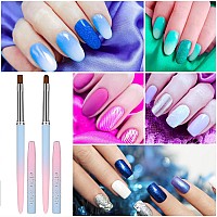 Sliverdew Nail Polish Clean Up Brush 2Pcs Roundflat Nail Art Polish Brush For Cleaning Finger Nail Cleaning Brushes For Nail